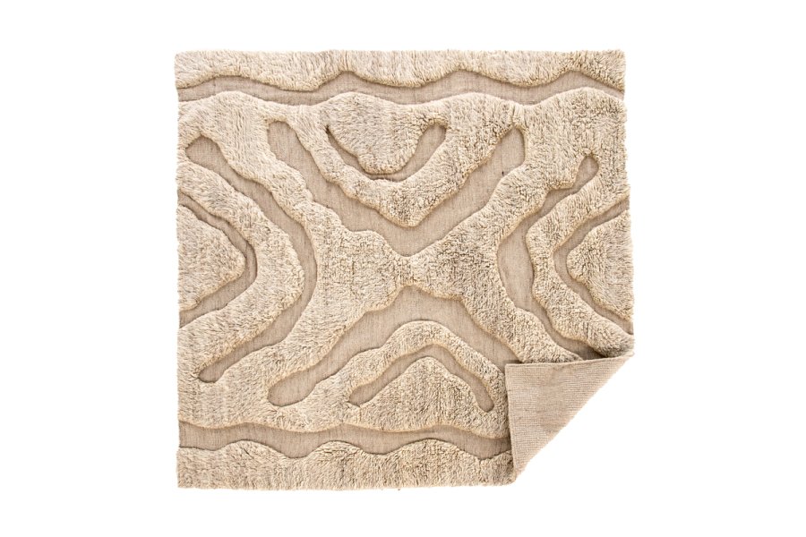 VIND COLLECTION Trondheim x Josefin Lustig teppe, firkantet - beige ull (400x400)