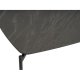 Couchtisch Malta, rechteckig – anthrazitgraue Keramik und schwarzes Metall (120 x 70 x H: 50)
