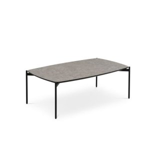 Malta soffbord, rektangulärt - beige terrazzo HPL och svart metall (120x70xH:42)