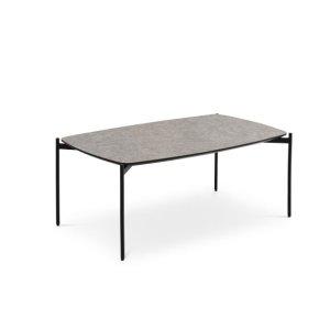 Malta soffbord, rektangulärt - beige terrazzo HPL och svart metall (120x70xH:50)