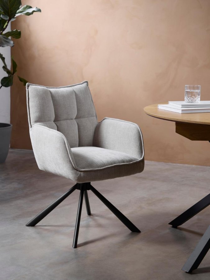 Select Marilla III svingstol, m. armlener - lin polyester