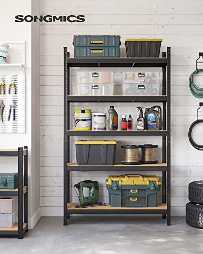 SONGMICS hylle for verktyrom, m. 5 hyller - naturlig MDF og sort stl