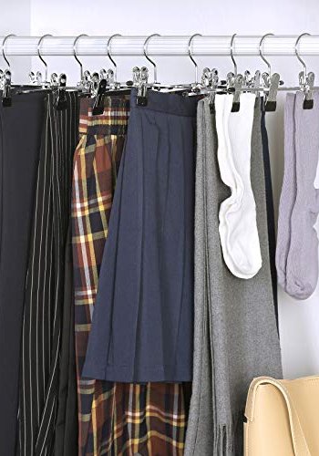 SONGMICS buksehenger, skjrthenger, sklisikker, med klips for buksesokker - slv stl (sett m. 20)