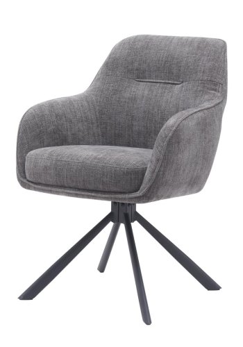 Avola drejestol, m. arml�n - grafit stof og sort st�l