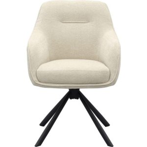 Avola drejestol, m. arml�n - sand chenille polyester stof og sort st�l