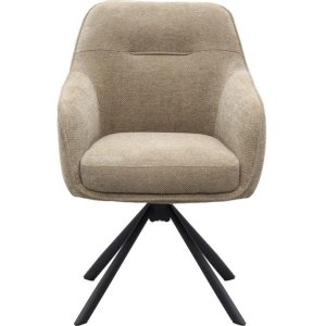 Avola drejestol, m. arml�n - taupe chenille polyester stof og sort st�l