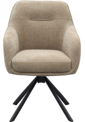 Avola drejestol, m. arml�n - taupe chenille polyester stof og sort st�l