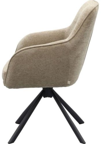 Avola drejestol, m. arml�n - taupe chenille polyester stof og sort st�l