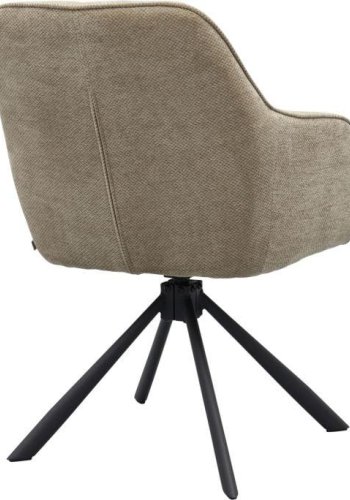 Avola drejestol, m. arml�n - taupe chenille polyester stof og sort st�l