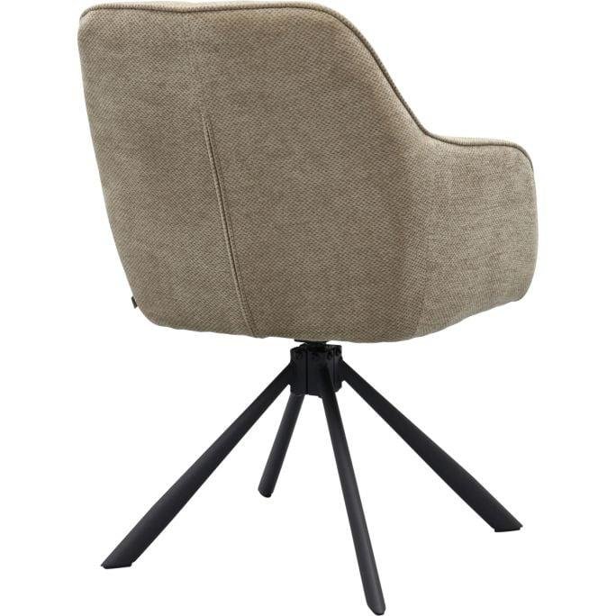 Avola drejestol, m. arml�n - taupe chenille polyester stof og sort st�l