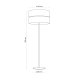 TK Nicol gulvlampe - naturfiner og sort PVC folie/metall