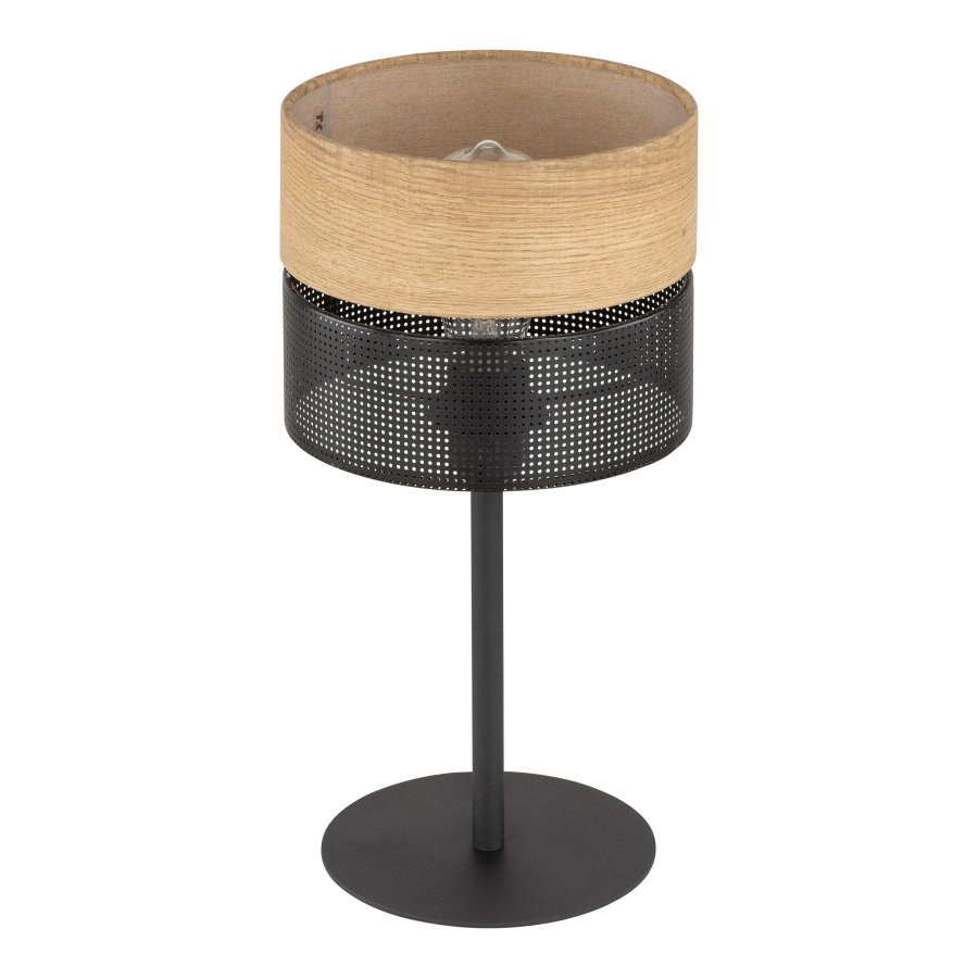 TK Nicol bordlampe - naturfiner og sort PVC folie/metall