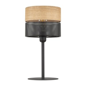 TK Nicol bordslampa - naturfaner och svart PVC-folie/metall