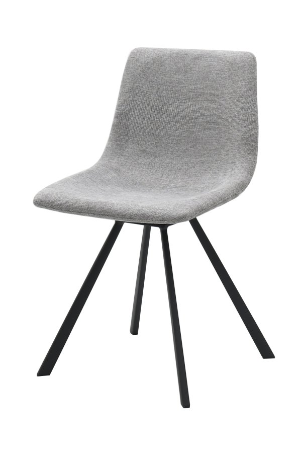 Ykon spisestuestol - lys gr stoff og sorte ben