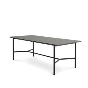 Bering matbord, rektangulärt - antracitgr HPL och svart metall (100x220)