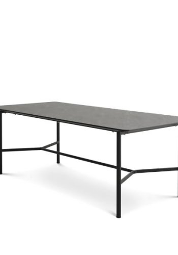 Bering spisebord, rektangulrt - antrasittgr HPL og svart metall (100x220)