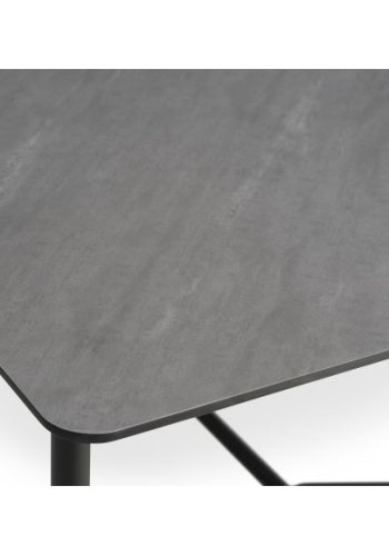 Bering spisebord, rektangulrt - antrasittgr HPL og svart metall (100x220)