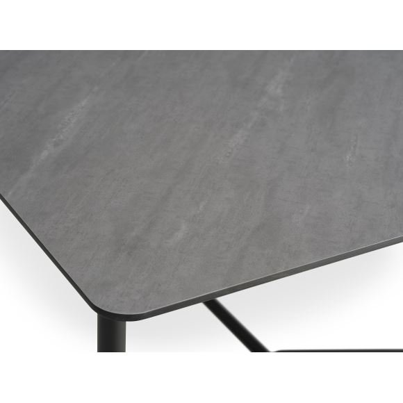 Bering spisebord, rektangulrt - antrasittgr HPL og svart metall (100x220)