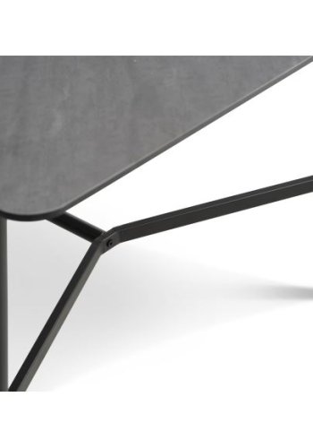 Bering spisebord, rektangulrt - antrasittgr HPL og svart metall (100x220)