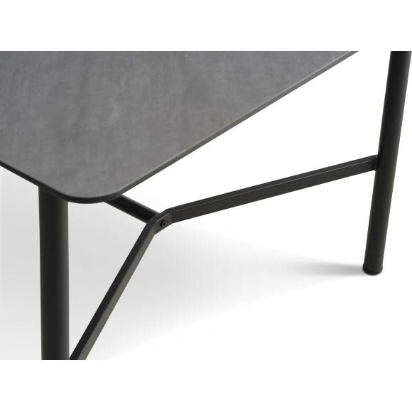 Bering spisebord, rektangulrt - antrasittgr HPL og svart metall (100x220)