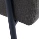 Trout Loungesessel mit Armlehnen – dunkelgrauer Stoff und schwarzes Metall