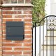 SONGMICS vegghengt postkasse, lsbar, med avisholder - antrasittgr galvanisert stl