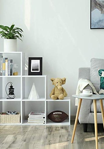 VASAGLE bokhylle, m. 6 rom - hvit sponplate