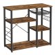 VASAGLE kjkkenhylle, m. 6 kroker, trdkurv og 5 hyller - rustikk brun sponplate og sort stl