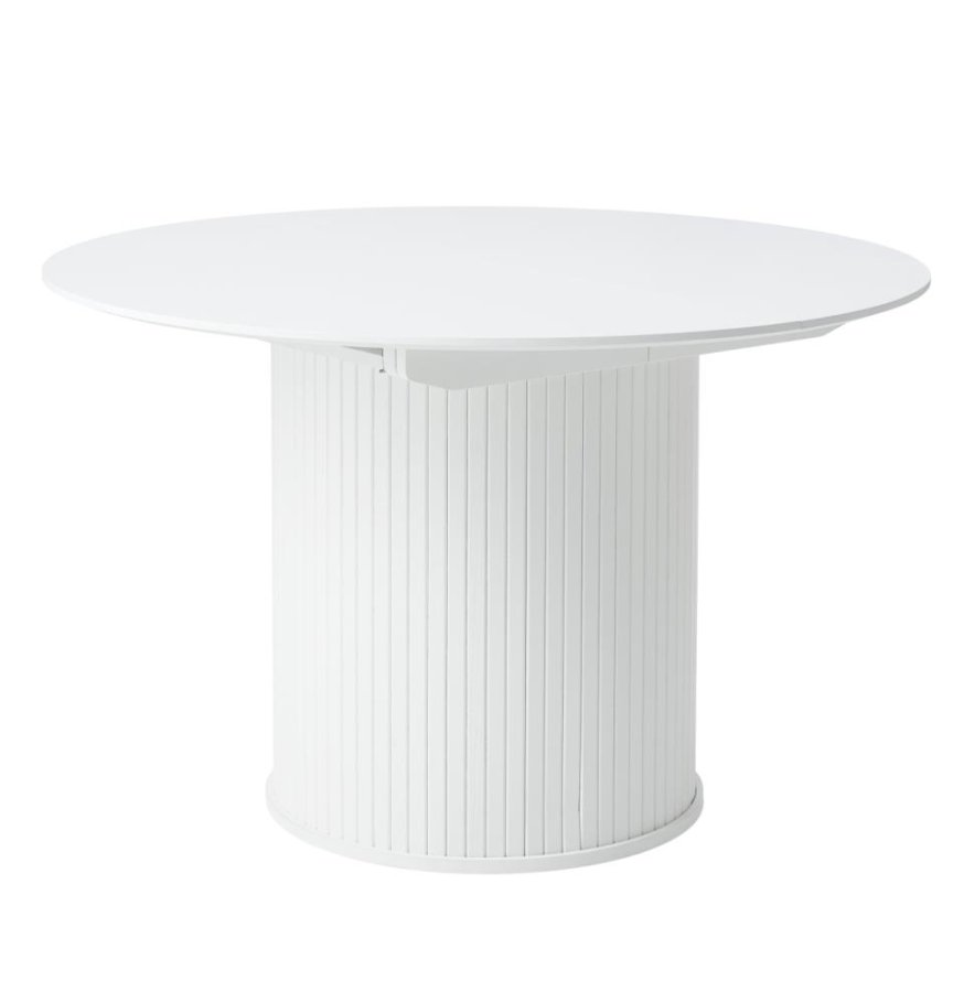 Nola spisebord, m. till�gsplade - hvid egefin�r (�120-167)