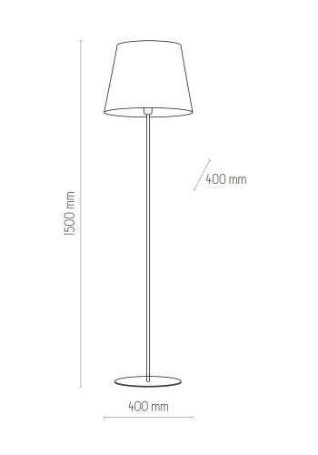 TK Chicago gulvlampe - natur hr stof og sort stl