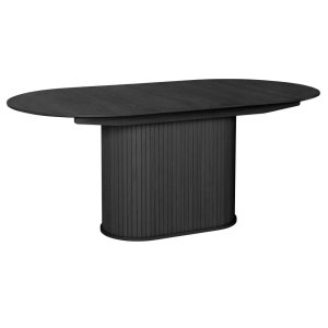 UNIQUE FURNITURE Nola spisebord, m. till�gsplade, oval - sort egetr� (95x180-230)