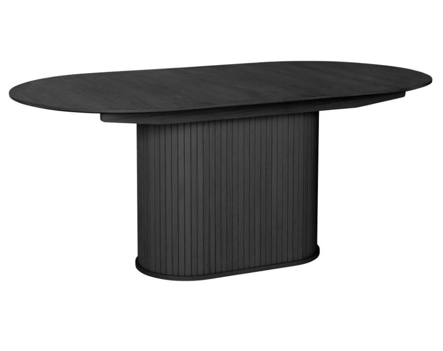 UNIQUE FURNITURE Nola spisebord, m. till�gsplade, oval - sort egetr� (95x180-230)