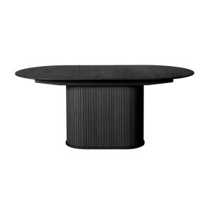 UNIQUE FURNITURE Nola spisebord, m. till�gsplade, oval - sort egetr� (95x180-230)