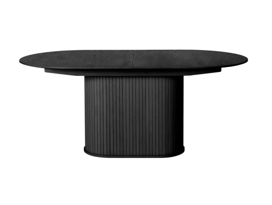 UNIQUE FURNITURE Nola spisebord, m. till�gsplade, oval - sort egetr� (95x180-230)