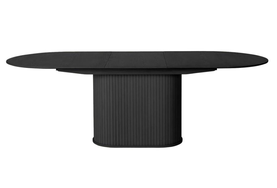 UNIQUE FURNITURE Nola spisebord, m. till�gsplade, oval - sort egetr� (95x180-230)