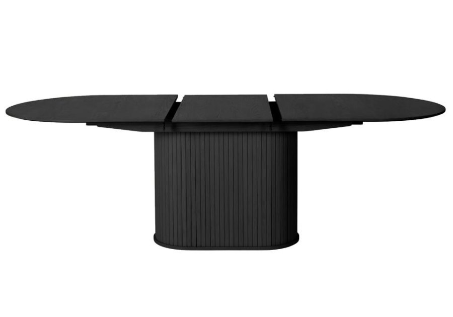 UNIQUE FURNITURE Nola spisebord, m. till�gsplade, oval - sort egetr� (95x180-230)