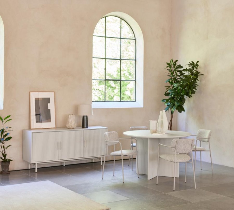 Palma spisebord, rund - greige MDF (110)