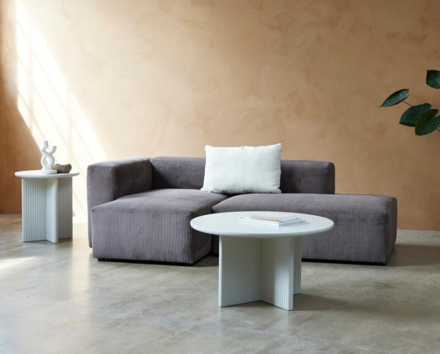 Palma sofabord, rund - greige MDF (80)