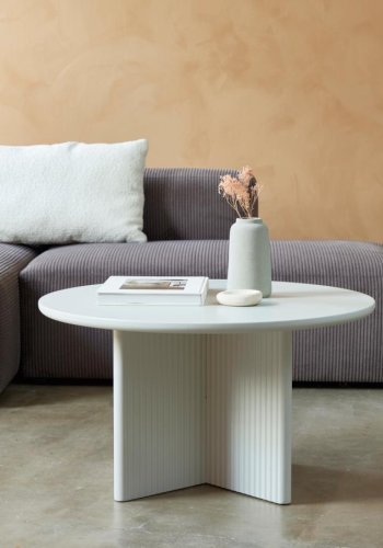 Palma sofabord, rund - greige MDF (80)