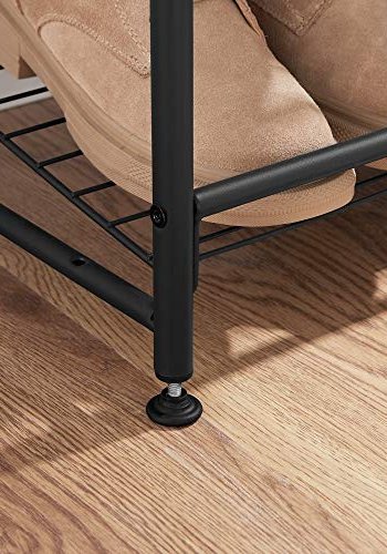 SONGMICS Schuhregal, mit 4 Ablagen, für 16 Paar Schuhe – schwarzer Stahl