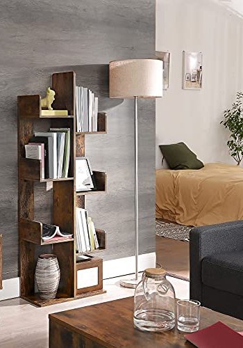 VASAGLE bokhylle, m. 8 rom - rustikk brun sponplate