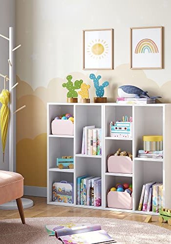 VASAGLE bokhylle, m. 5 rom - hvit sponplate