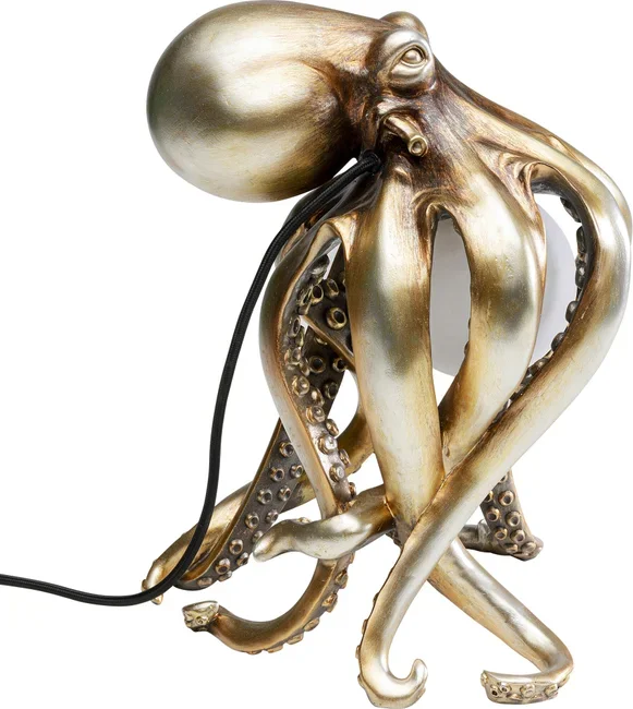 KARE DESIGN Animal Octopus bordlampe - hvid glas og guld polyresin