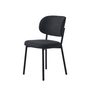 Fowler spisebordsstol - mrkegr polyester og sorte ben