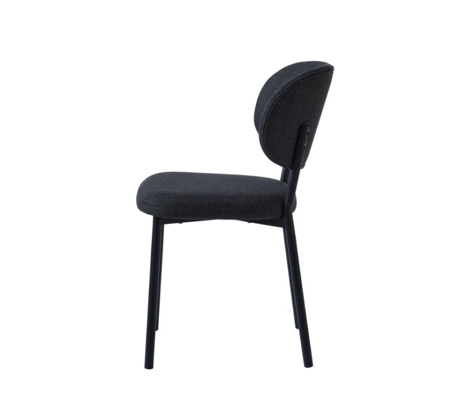 Fowler spisestol - mrkegr polyester og sorte ben