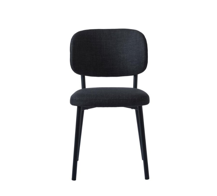 Fowler spisestol - mrkegr polyester og sorte ben