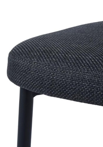 Fowler spisestol - mrkegr polyester og sorte ben