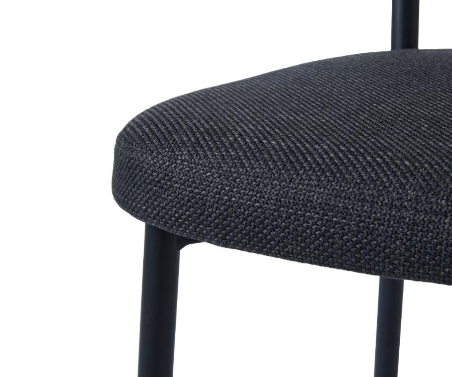 Fowler spisestol - mrkegr polyester og sorte ben