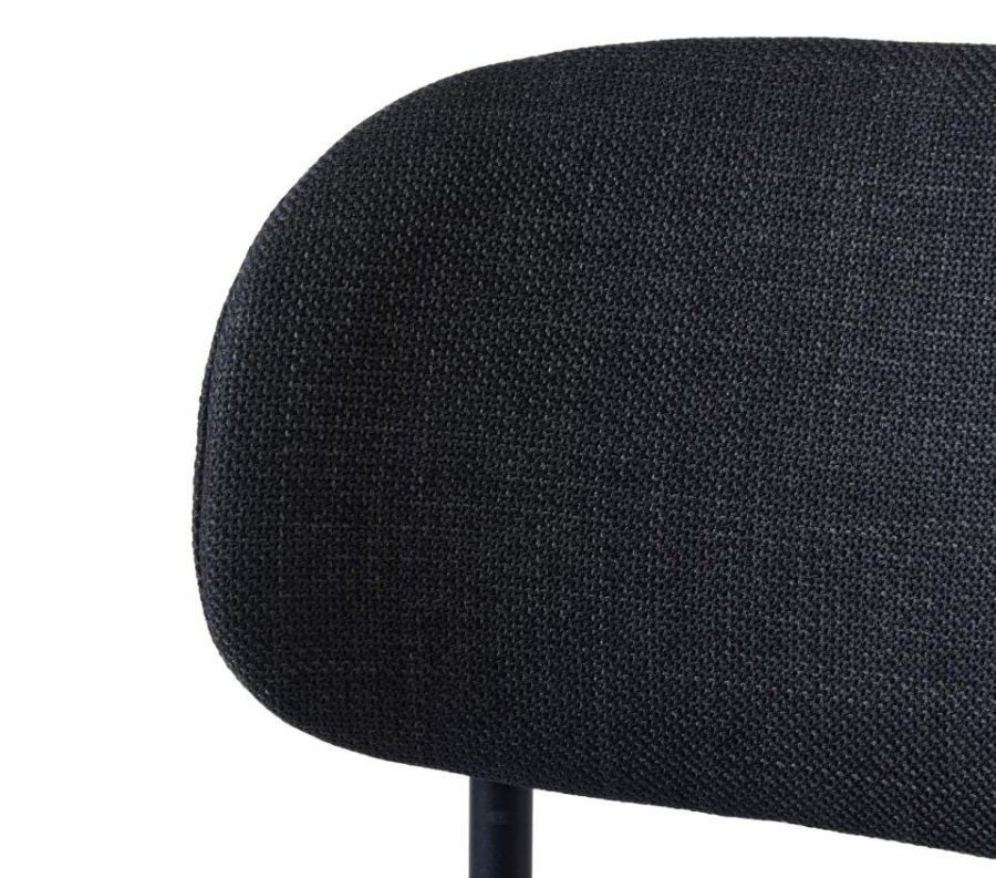 Fowler spisestol - mrkegr polyester og sorte ben