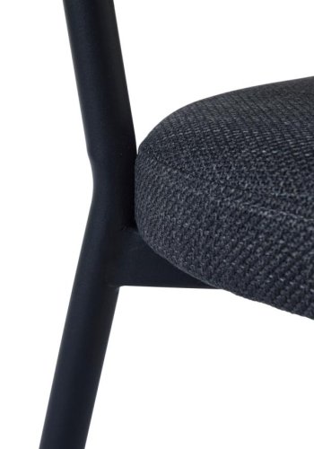 Fowler spisestol - mrkegr polyester og sorte ben